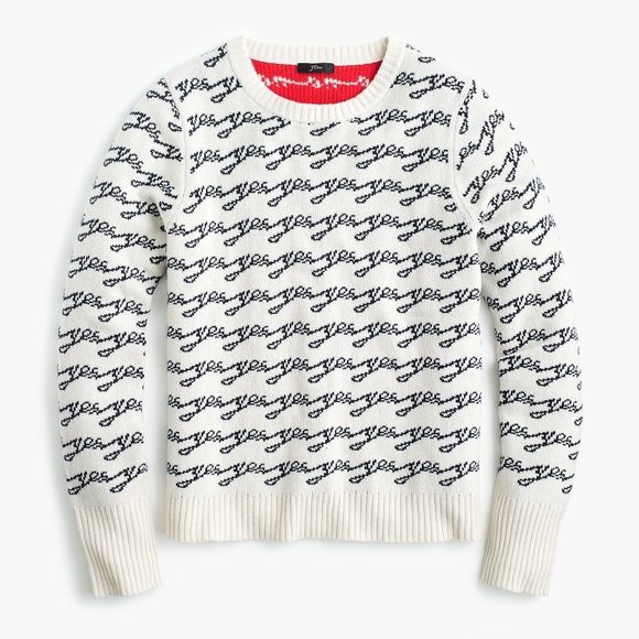 J. Crew Sweaters - NWT J. Crew Colorblock Sweater Yes/No Jacquard
